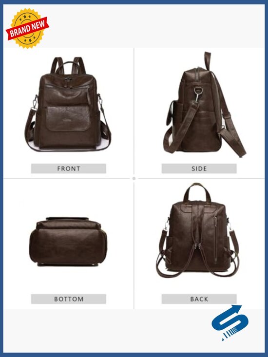 Synthetic Leather Fashion Backpack Purse for Women Travel Daypack main image 4